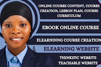 create ebook online course, online course creation and lesson plan for thinkific