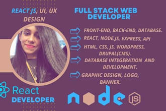 be your best full stack developer,  react developer for webs