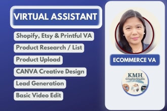 be your ecommerce virtual assistant, product lister on wordpress, shopify, etsy