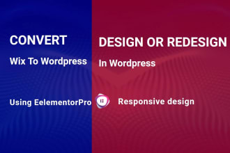 do wordpress website redesign or convert wix to wordpress