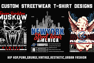 create custom streetwear,aesthetic,trendy luxury tshirts