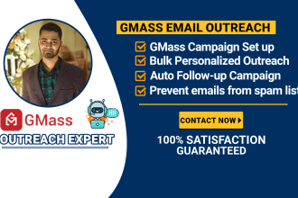 setup and outreach personalized cold emails using gmass