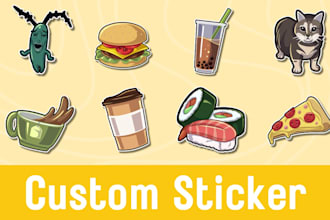 design cute illustrations for stickers, clip arts