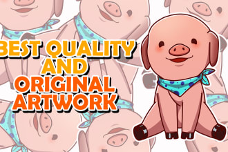 design cute and kawaii cartoon mascot for sticker design