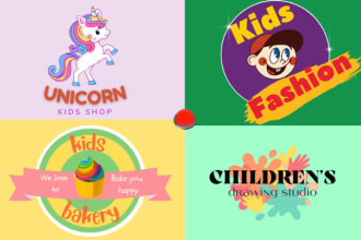 design adorable childcare, daycare, kids, and baby product logo