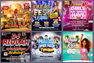 do barbershop salon motion birthday nightclub dj party music event flyer
