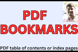 create bookmarks to your PDF, prepare table of contents or index pages