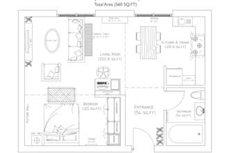 create 2d cad floorplans with furniture layout