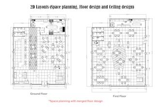 design your interior space in 2d with floor and ceiling design