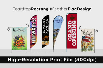 do your teardrop, rectangle, feather flags design