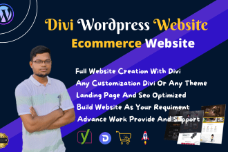 do full wordpress website landing page customized divi theme