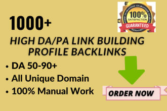 manually build 1000 pr9, high domain authority SEO link building backlinks
