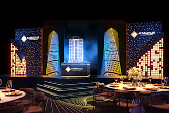 do 3d event conference area and stage design