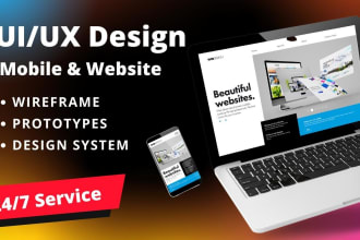 do mobile app UI design, responsive web design, dashboard, and figma prototype