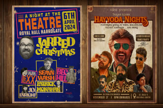 design unique retro, vintage flyer or poster for your event