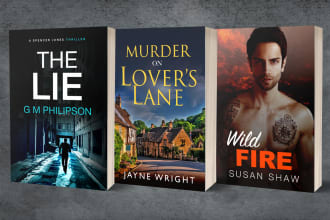 design a book cover for ebook, paperback and audio book with marketing images