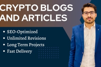 write SEO optimized crypto, finance blogs and articles
