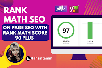 setup wordpress rank math SEO 90 plus score on page yoast optimization 24 hours