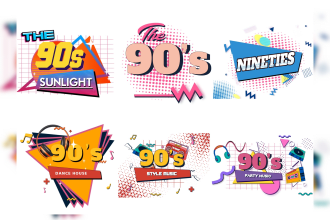 design an original 80s retro with 90s pop art style logo