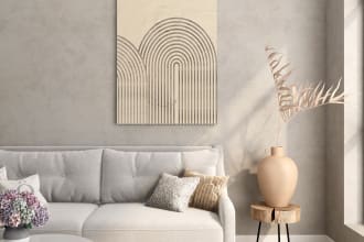 create custom wall art mockup design
