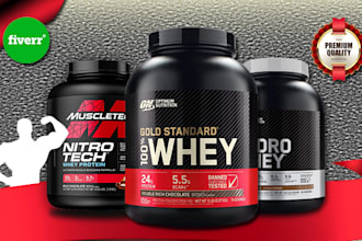 supplement label, bottle label, product label and packaging design