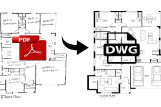 convert your pdf plan to autocad drawing , revit drawing