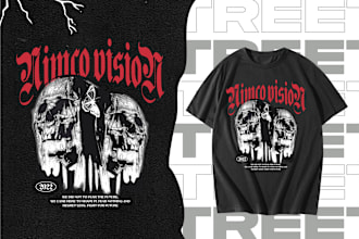 create streetwear edgy brutalism style t shirt and apparel design