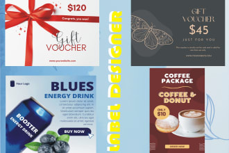 design gift vouchers, business card, certificate and label