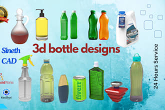 do stylish creative 3d bottle design and rendering,stl,png