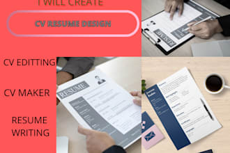 design a professional resume or modern cv