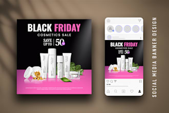 design black friday ad creatives, story images, posts, and banner ads for you