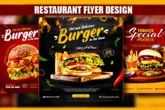 do fashion flyer, event flyer, restaurant flyer, marketing agency flyer design