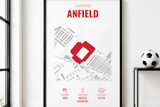 design print ready any stadium map poster in 24 hours