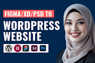 convert PSD, xd, figma, HTML, wix to wordpress website by elementor pro