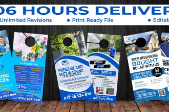 design awesome door hanger for real estate  pressure washing and cleaning