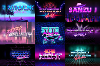 design an amazing chrome synthwave 80s logo for you