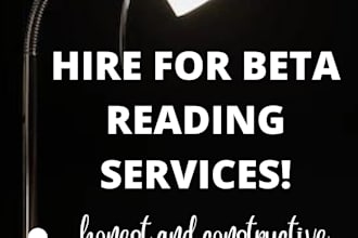 beta read and give an honest review on your novel
