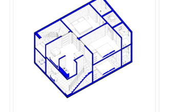 architecture working drawings with 3d renders