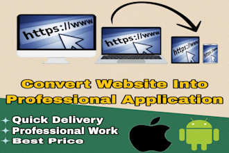create website into mobile application android and IOS