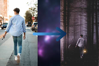 do artistic, aesthetic photo manipulation, compositing