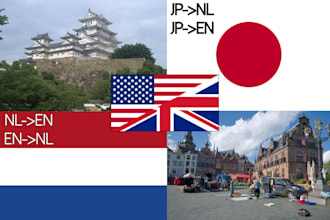 translate english, dutch and japanese