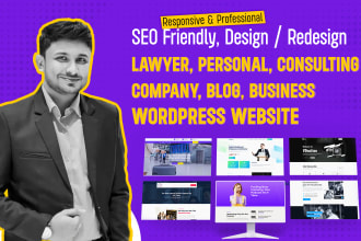 design SEO friendly lawyer, personal, consulting company, blog wordpress website