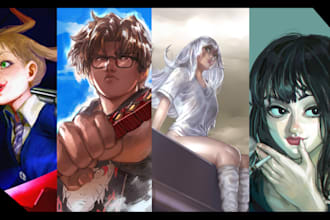 make complex painted anime digital art