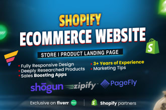 create one product shopify store,product landing page by pagefly,gempages,shogun