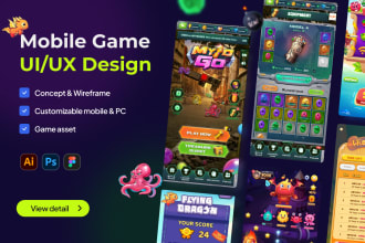 design professional game UI, assets for your PC, mobile game