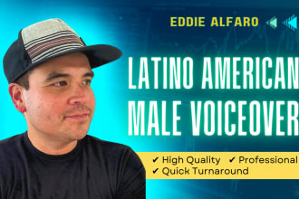 record a latino american male voice over in english