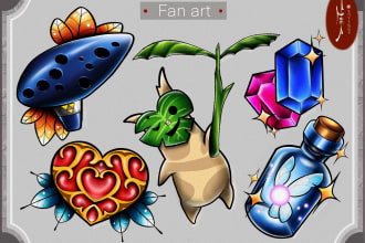 make a illustration of any theme for a tattoo