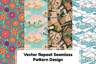 create vector repeat, seamless textile print design