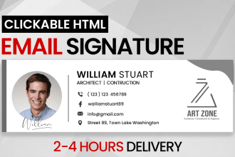 make a clickable HTML email signature for gmail, outlook, etc