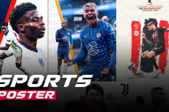 do football soccer or sports graphic design poster